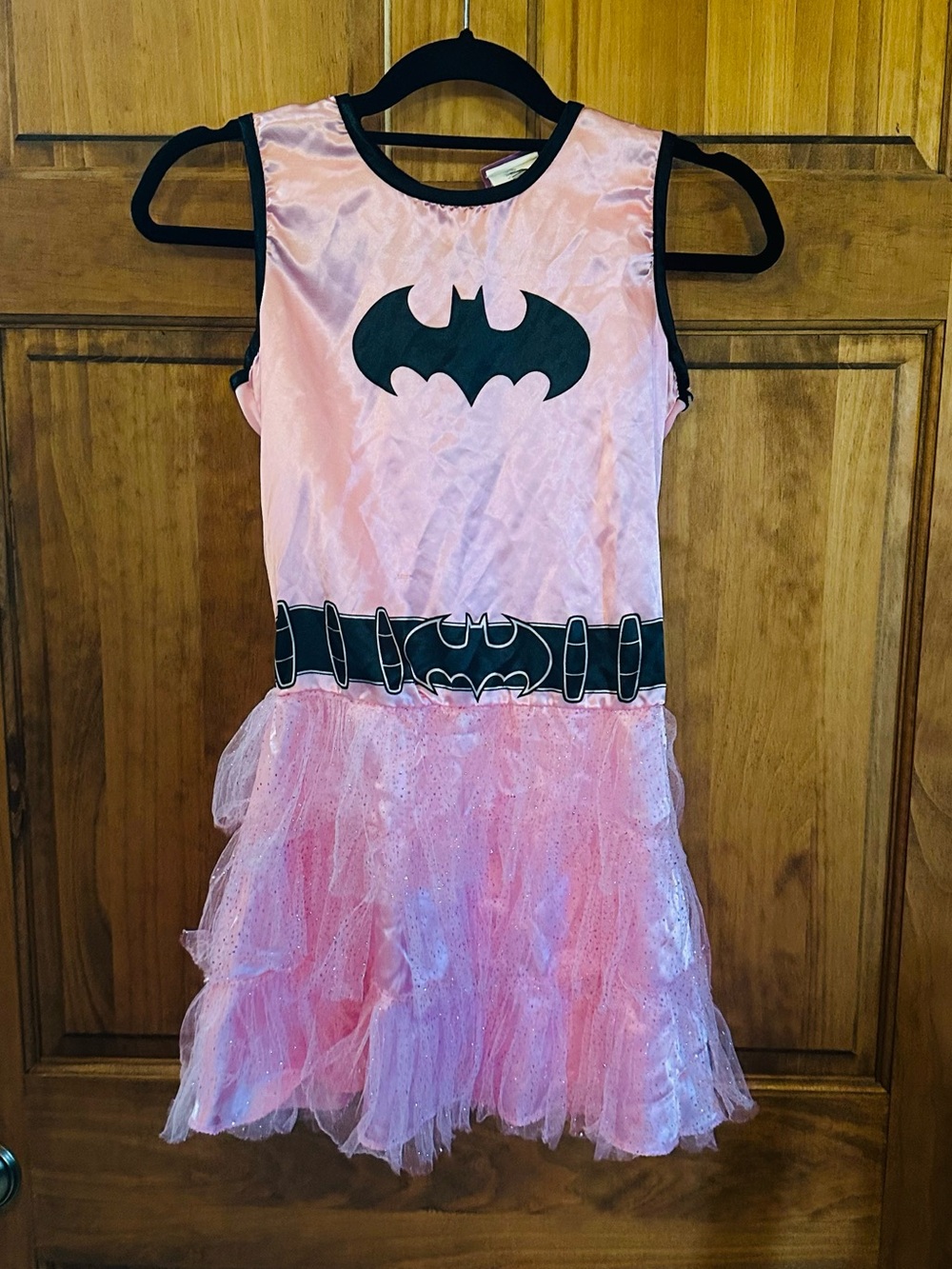 Batgirl Halloween Girls Pink Bat Superhero Costume Dress Size 10-12 Large